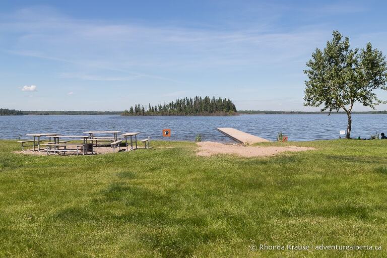 Astotin Lake, at Elk Island National Park, is a popular place to visit on an Edmonton day trip.